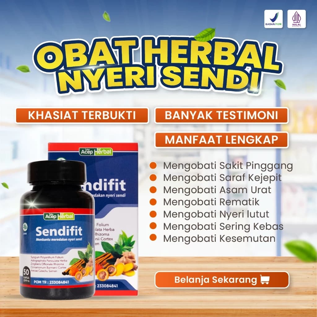 Obat Herbal Saraf Kejepit - Tampak Depan